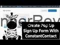 Constant Contact Tutorial - Make a Popup Signup Optin Form -  WordPress
